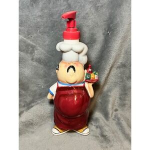 Tracy Flickinger CIC Chef Soap Dispenser Ceramic Whimsical Kitchen Decor